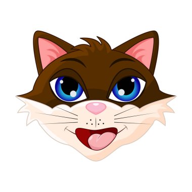 kedi baş karikatür vektör simgesi simgesi tasarım. 