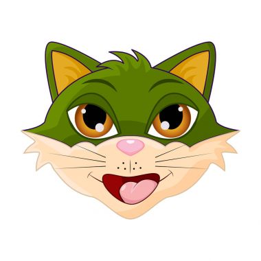 kedi baş karikatür vektör simgesi simgesi tasarım. 