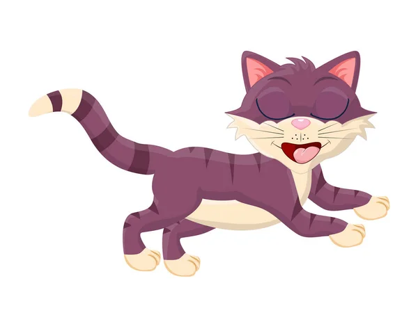 Funny angry cat face with a pink heart nose Vector Image