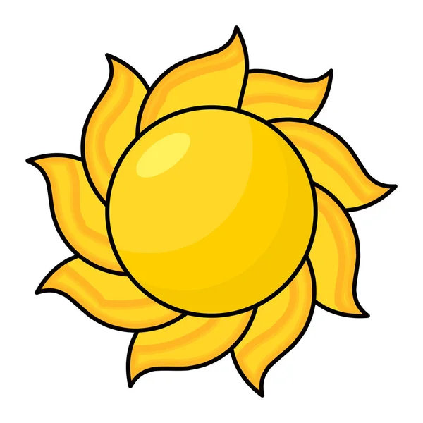 Dessin animé soleil vecteur symbole icône conception . — Image vectorielle