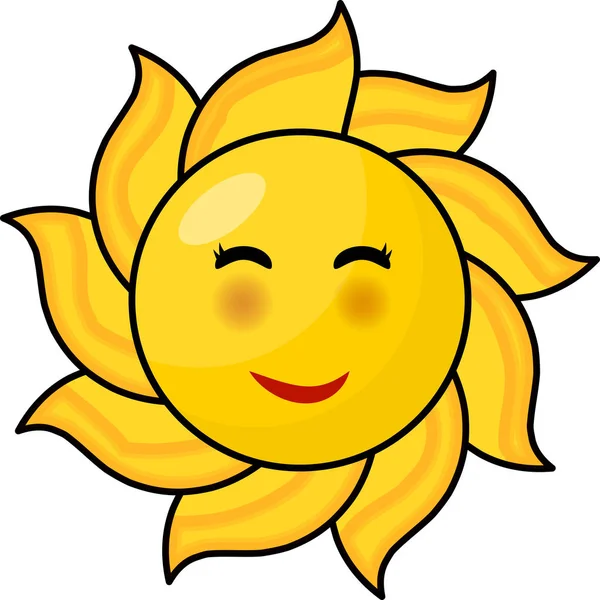 Мультяшне сонце з очима Векторний символ іконка дизайн . — стоковий вектор