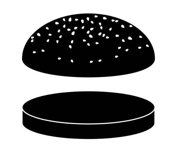 Lege hamburger roll silhouet vector symbool pictogram ontwerp. — Stockvector