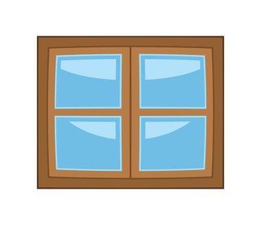 Pencere karikatür vektör simgesi simgesi tasarım.