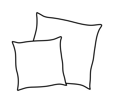 çizgi film yastık siluet, anahat vektör simgesi simgesi tasarım. 