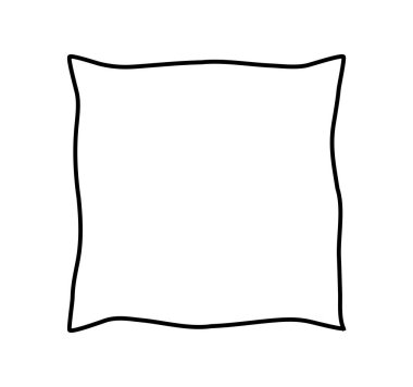 çizgi film yastık siluet, anahat vektör simgesi simgesi tasarım. 