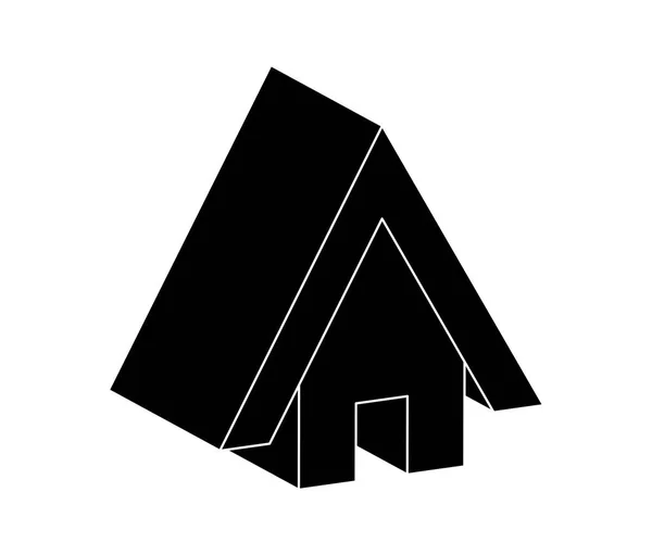 Dům ikona silueta vektor symbol ikonu webdesign. — Stockový vektor