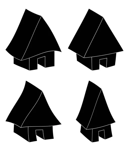 Maison web icône silhouette ensemble vectoriel symbole icône conception . — Image vectorielle