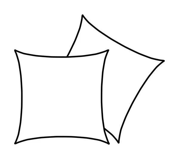 Sagoma del cuscino del fumetto, disegno dell'icona del simbolo vettoriale contorno . — Vettoriale Stock