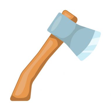 çizgi film balta, balta vektör simgesi simgesi tasarım. 