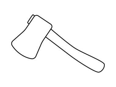 çizgi film balta, balta siluet vektör simgesi simgesi tasarım. 