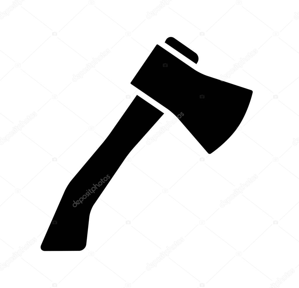 cartoon ax, hatchet silhouette vector symbol icon design. 