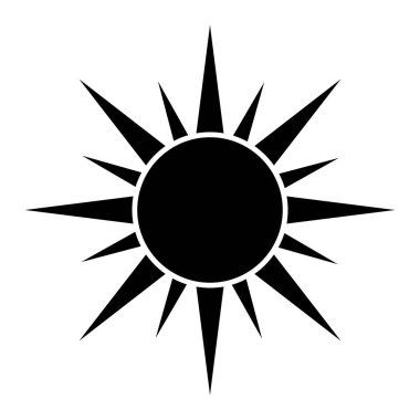 Güneş siluet vektör simgesi simgesi tasarım. 