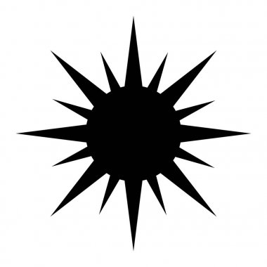 Güneş siluet vektör simgesi simgesi tasarım. 