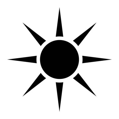 Güneş siluet vektör simgesi simgesi tasarım. 