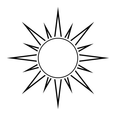 Güneş siluet vektör simgesi simgesi tasarım. 