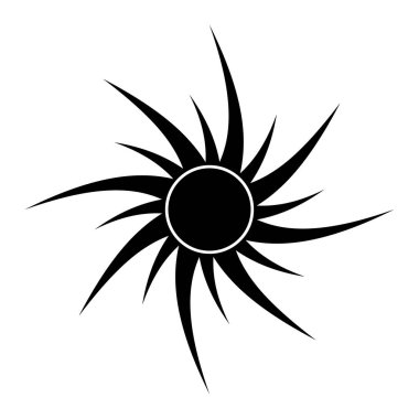 Güneş siluet vektör simgesi simgesi tasarım. 