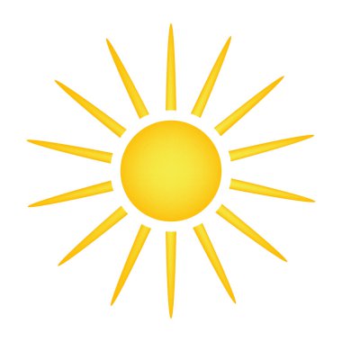 Güneş vektör simgesi simgesi tasarım. Güzel illüstrasyon izole o