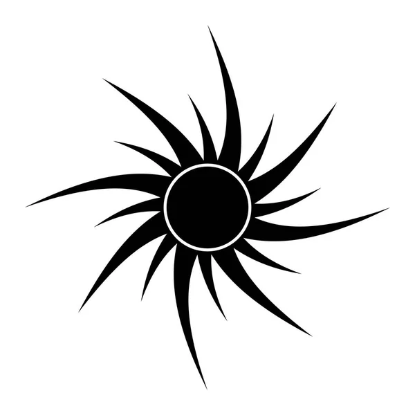 Sol silhueta vetor símbolo ícone design . —  Vetores de Stock