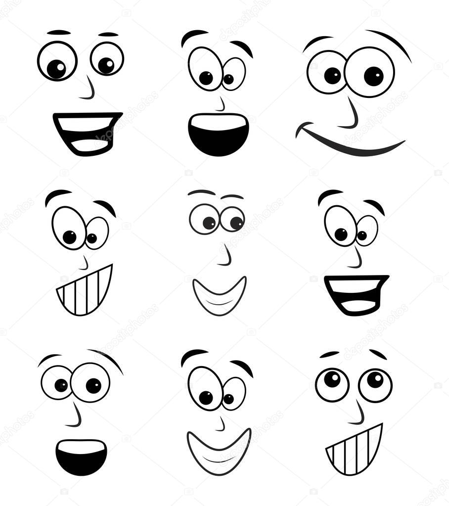 cartoon face set vector symbol icon design. 