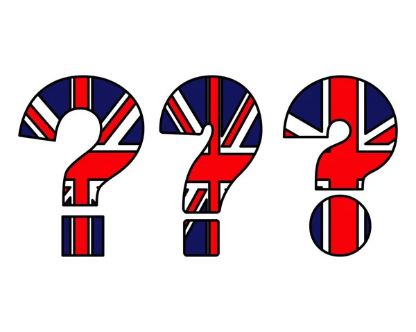 Brexit Fragezeichen uk Flagge Vektor Symbol-Symbol-Design. schöne Illustration isoliert auf weißem Hintergrund — Stockvektor