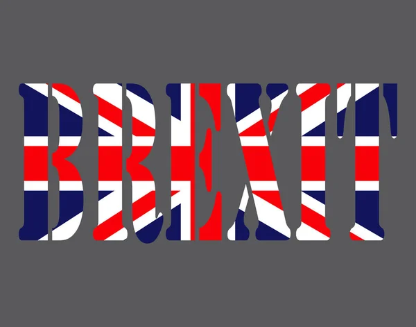 Brexit texto Reino Unido bandera vector icono de diseño. Hermoso illustr — Archivo Imágenes Vectoriales