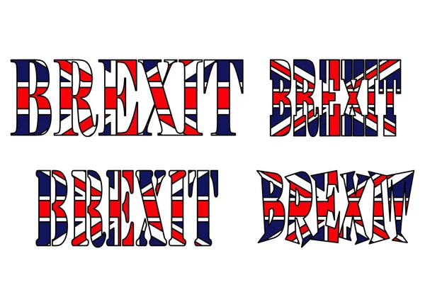 Brexit texto uk bandeira vetor símbolo ícone design. Belo ilustre. — Vetor de Stock