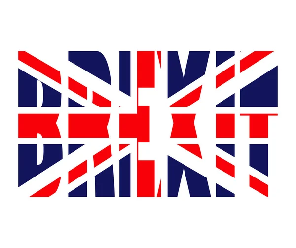 Brexit texto Reino Unido bandera vector icono de diseño. Hermoso illustr — Archivo Imágenes Vectoriales