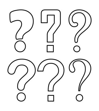 soru işareti siluet vektör simgesi simgesi tasarım. 