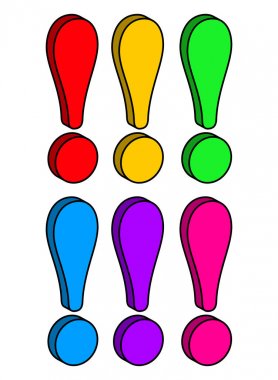 ünlem işareti karikatür vektör simgesi simgesi tasarım.