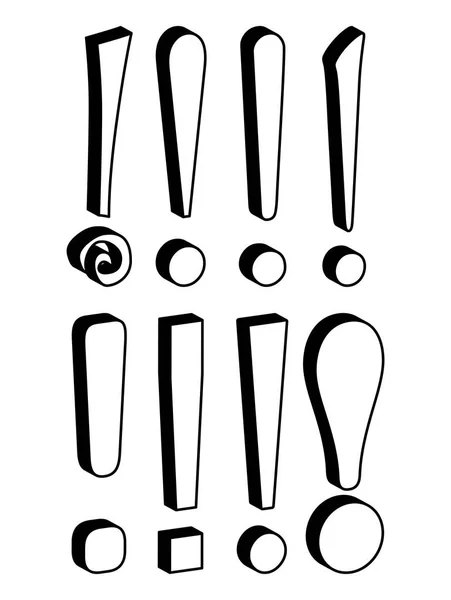 Vykřičník silueta vektor symbol ikonu design. — Stockový vektor