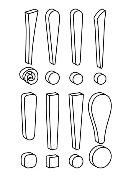 Signo de exclamación silueta vector símbolo icono diseño . — Archivo Imágenes Vectoriales