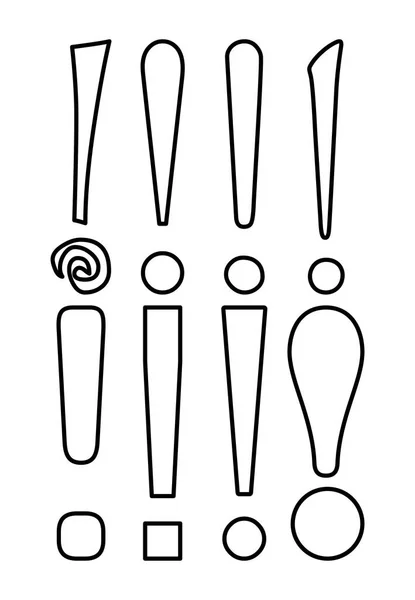 Utropstecken silhuett vektor symbol ikon design. — Stock vektor