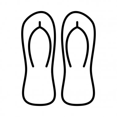 flip flop, terlik siluet vektör simgesi simgesi tasarım. 