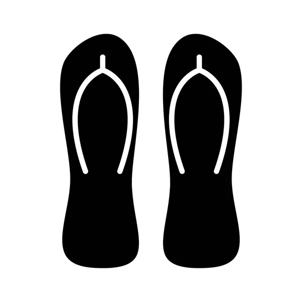 Flip flops, slippers silhouette vector symbol icon design. — Stock Vector