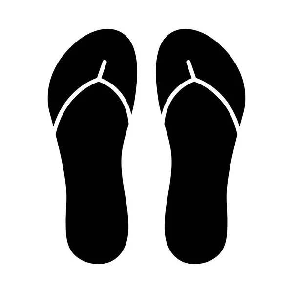 Flip flops, slippers silhouette vector symbol icon design. — Stock Vector