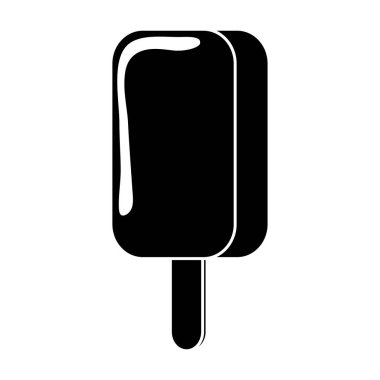 Dondurma çubuk siluet vektör simgesi tasarımı. 