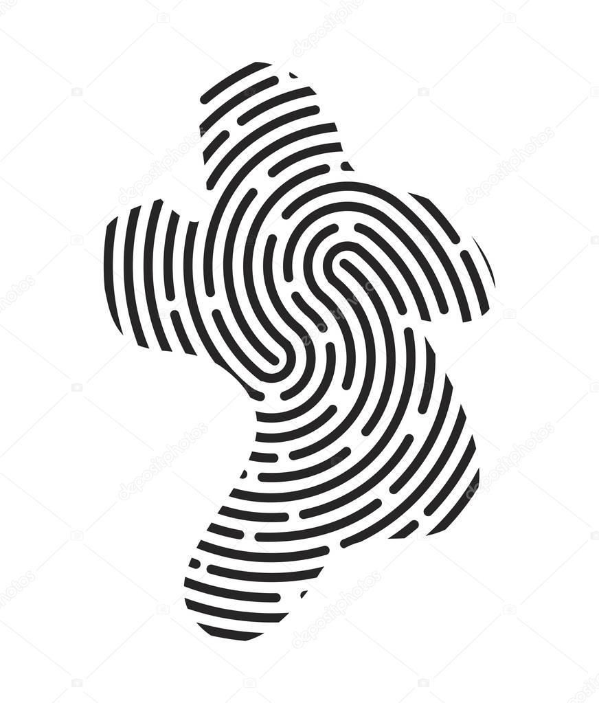 fingerprint logo vector symbol icon design. 