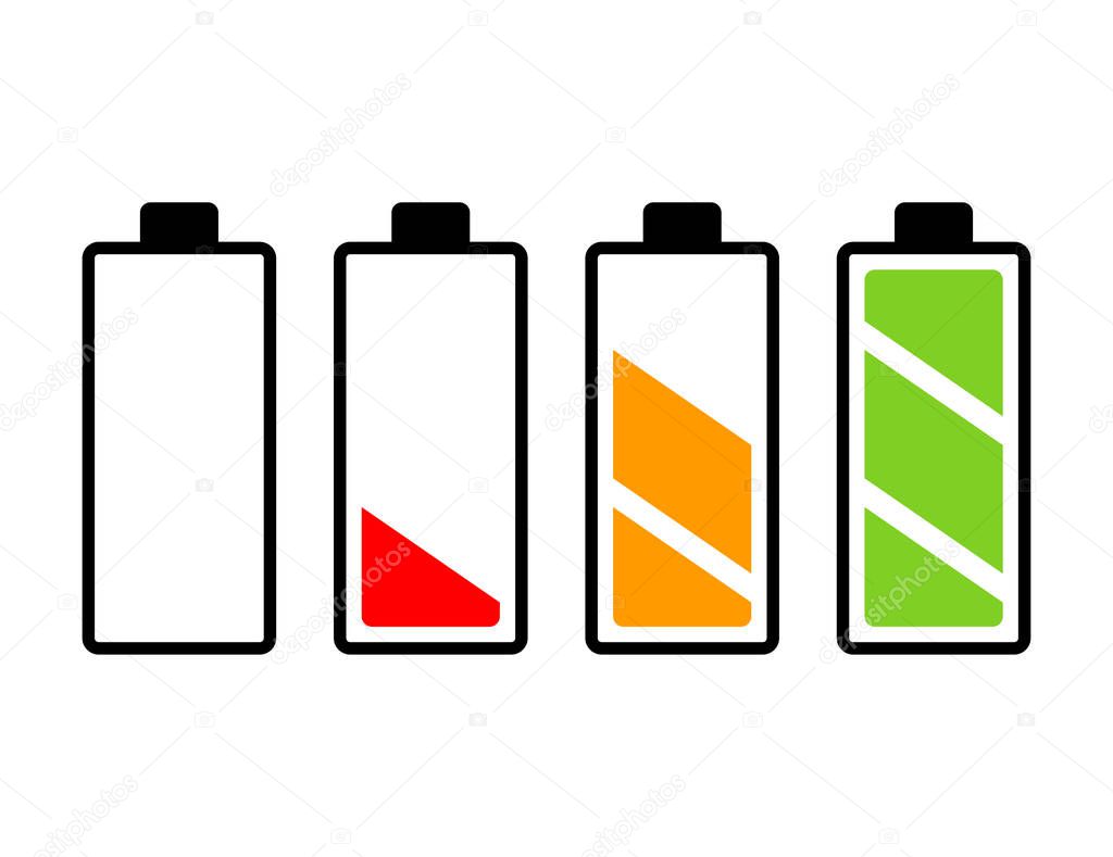 Battery charge level vector symbol icon design. Beautiful illustration isolated on white backgroun