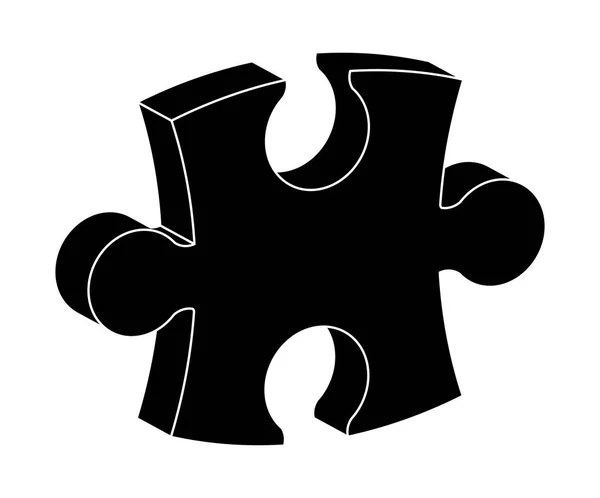 Puzzle 3D Silhouette Vektor Symbol Symbol Design. — Stockvektor