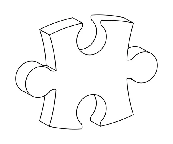 Puzzle 3d silhouette vector symbol icon design. — Stock Vector