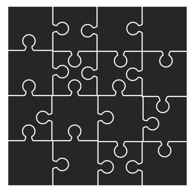 siluet set vektör simgesi simgesi tasarım bulmaca. 