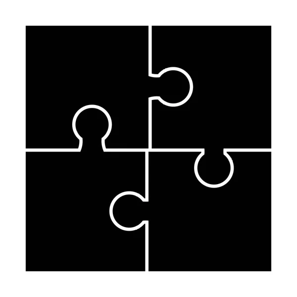 Puzzle Silhouette Set Vektor Symbol Icon Design. — Stockvektor