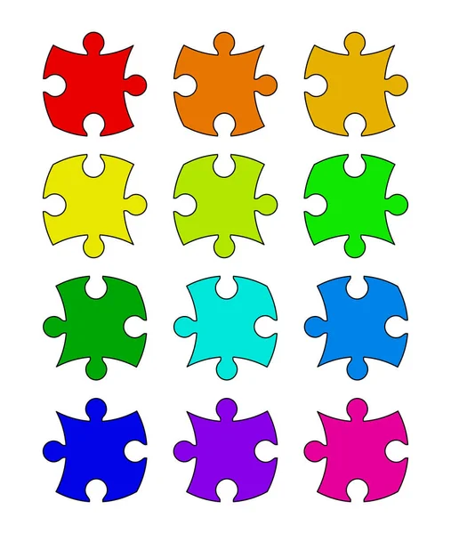 Puzzle Set Vektor Symbol-Design. — Stockvektor