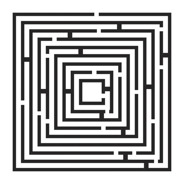 Quadratisches Labyrinth, Labirynth-Vektor-Symbol-Design. — Stockvektor