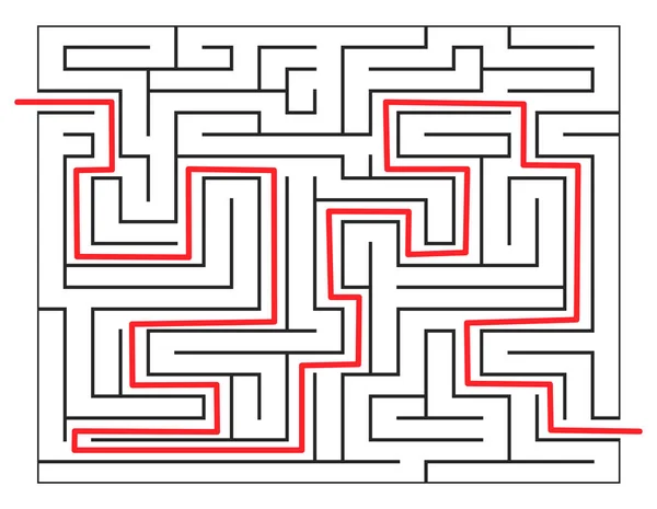 Risolto labirinto vettoriale simbolo icona design . — Vettoriale Stock