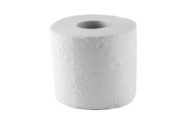 Рулон туалетной бумаги на белом фоне . — стоковое фото