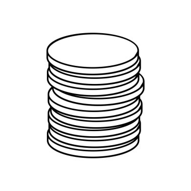 çizgi film sikke vektör simgesi simgesi tasarım anahattı