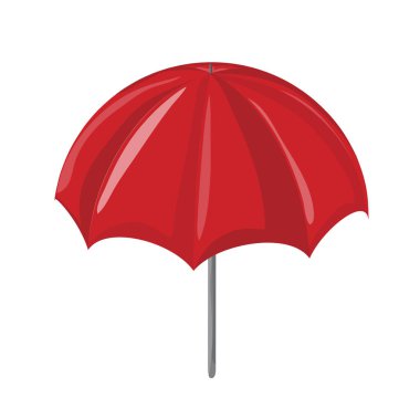 kırmızı güneş şemsiyesi vektör simgesi simgesi tasarım. 