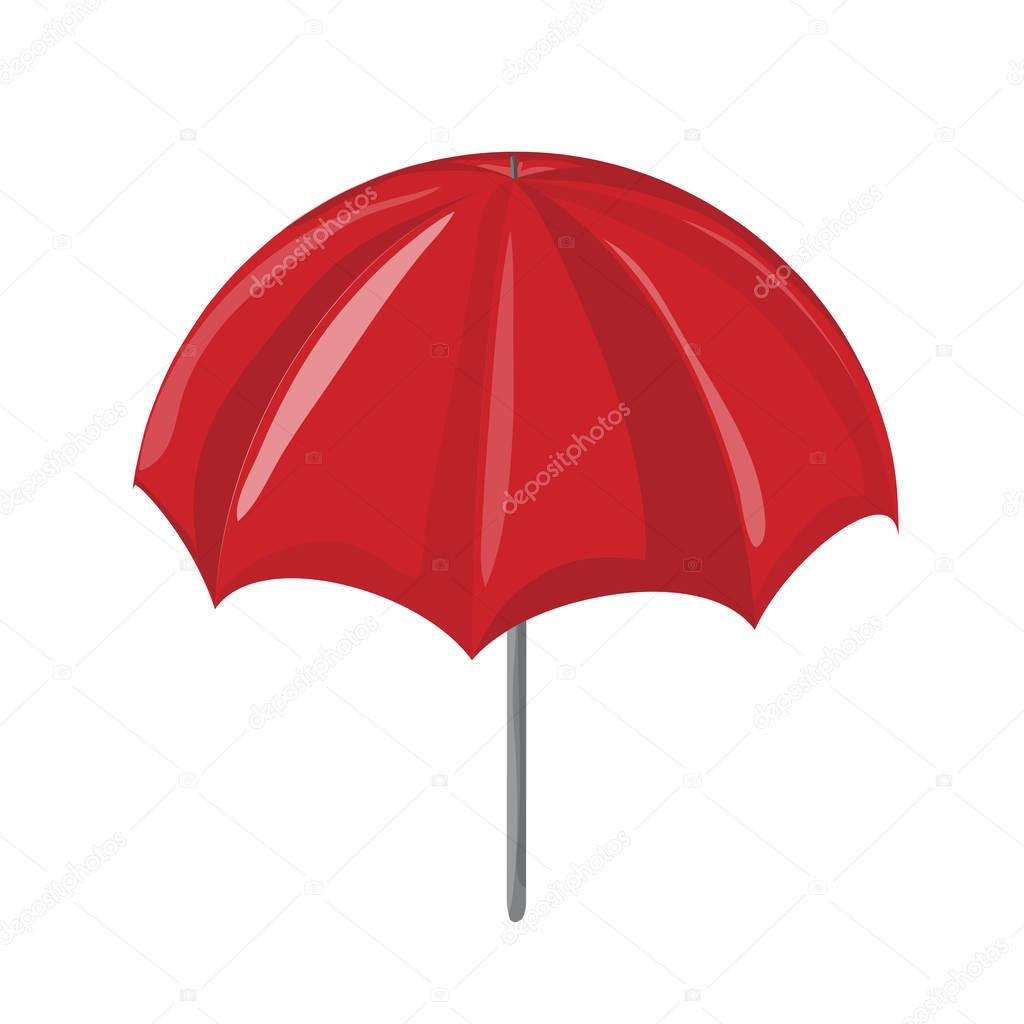 Red sun Umbrella vector symbol icon design. Beautiful illustration isolated on white backgroun