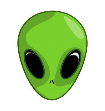 Uzaylı, ufo yüz vektör simgesi simgesi tasarım. 